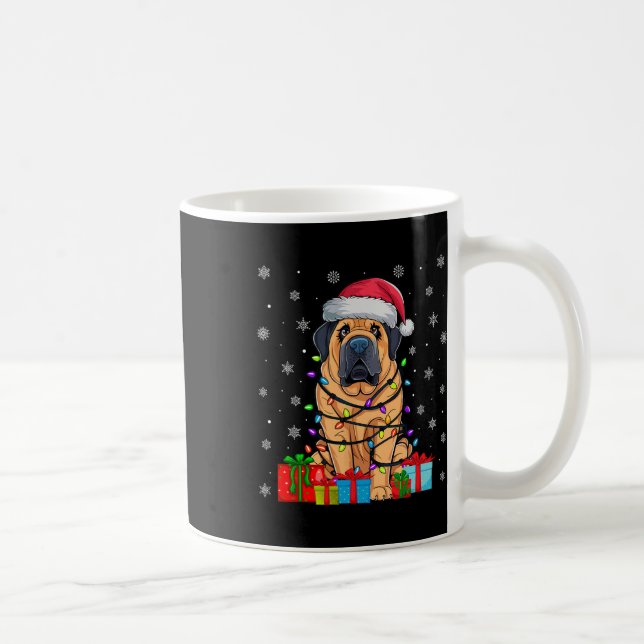 Mug Chien laide Noël éclaire le chapeau de Noël Tibéta (Droite)