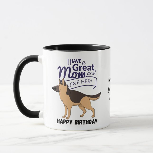 Mug CHIEN LE MEILLEUR CHIEN ALLEMAND SHEPHERD MOM Pers (Gauche)
