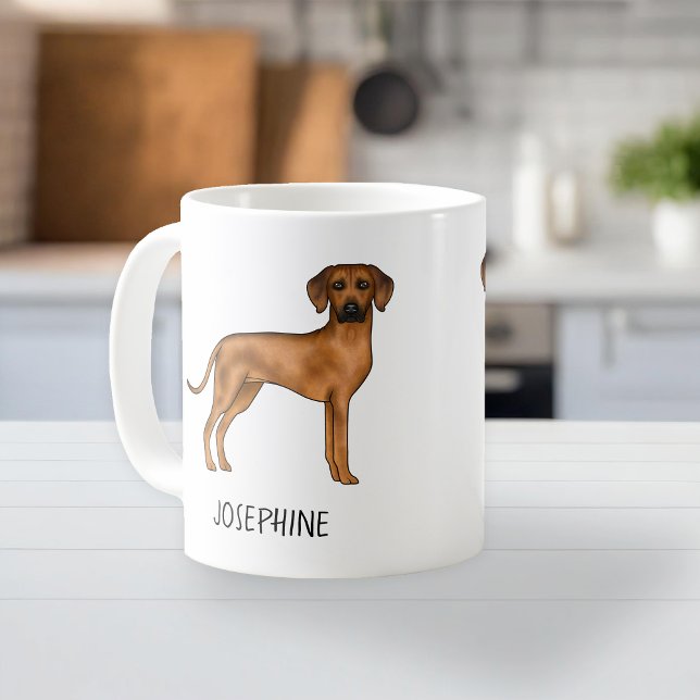 Mug Chien Lion Brun Mignon Rhodesian Ridgeback Avec No (Please note: This image is a digital mockup. The product may not be in scale.)