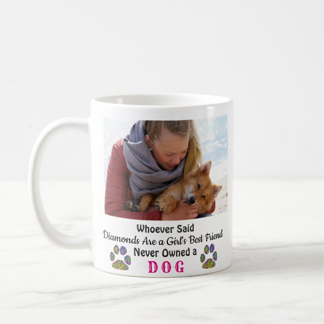 Mug Chien Love Girl's Best Friend Pet Photo (Gauche)