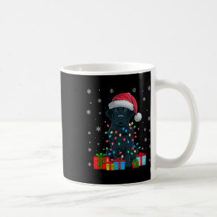 Mug Chien Luminaires de Noël moche Noël Chapeau noir L