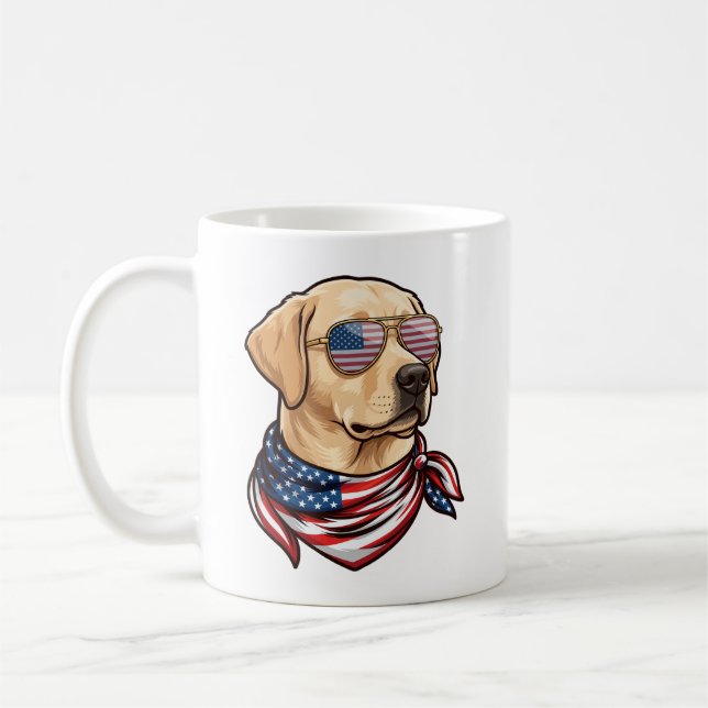 Mug Chien Lunettes de soleil Drapeau Usa Bandana (Gauche)