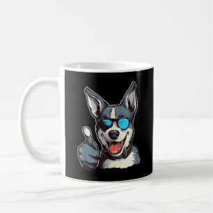 Mug Chien lunettes de soleil drôle avec pouce levé