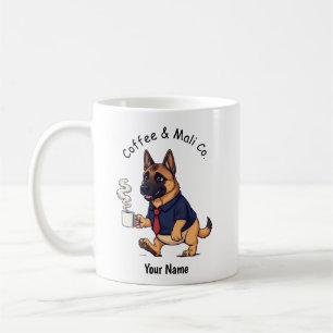 Mug Chien Malinois belge drôle en costume d'affaires C