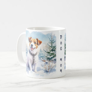 Mug Chien Maman / Papa Vibes d'hiver jack russell -