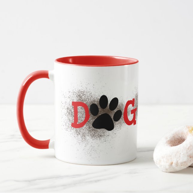 Mug Chien Maman Pawprints with Dirt (Avec donut)