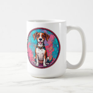 Mug Chien Mignon Avec un Collier Coloré