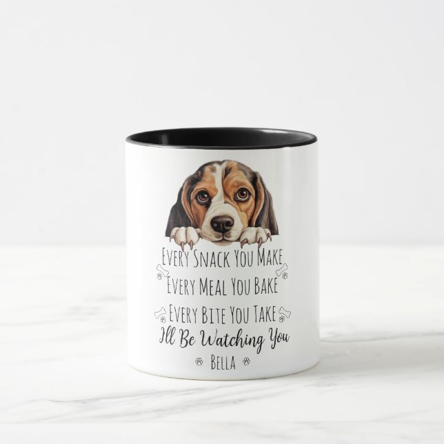Mug Chien Mignon Beagle Drôle Personnalisé (Centre)