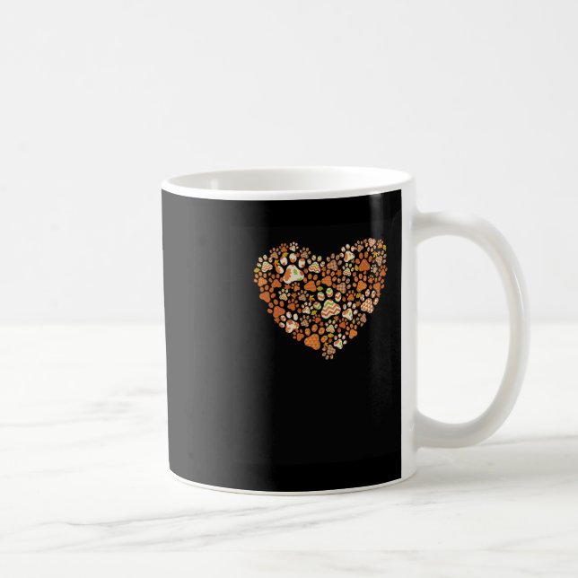 Mug Chien mignon-chat-patte-citrouille-automne-feuille (Droite)