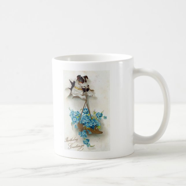 Mug Chien mignon et chaussure voeux d'anniversaire (Droite)