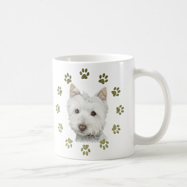 Mug Chien mignon et pattes de Terrier blanc de (Droite)