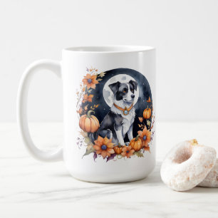 Mug Chien mignon Halloween Floral Moon Canine Lover