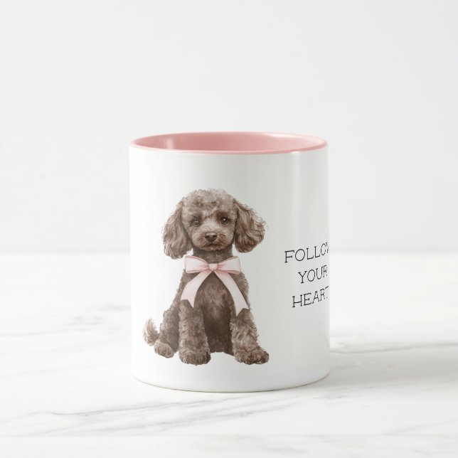 Mug Chien Mignon Nœud Rose (Centre)