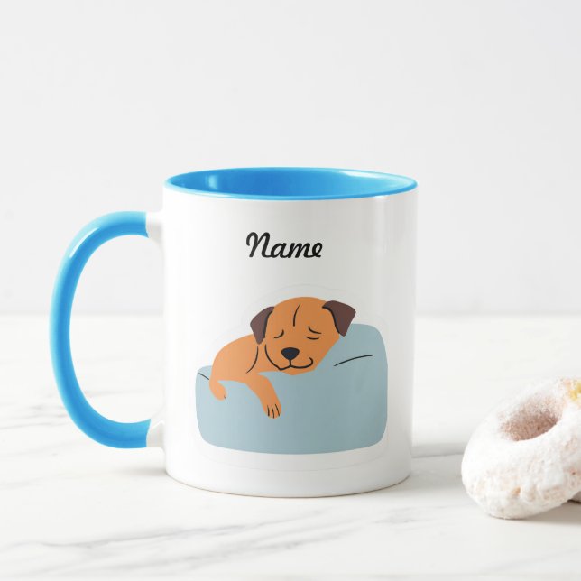 Mug Chien Mignon Nom Personnalisable (Avec donut)