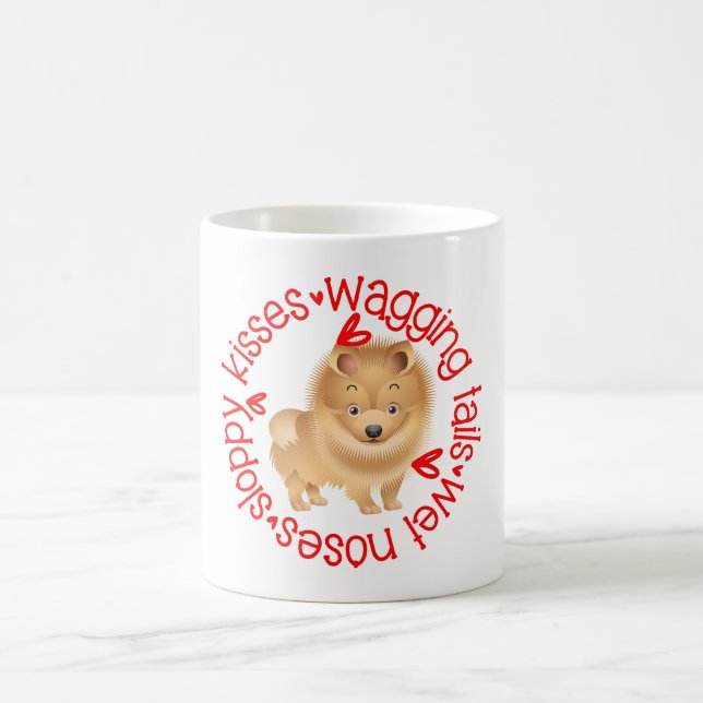 Mug Chien mignon Poméranien, baisers mal (Centre)