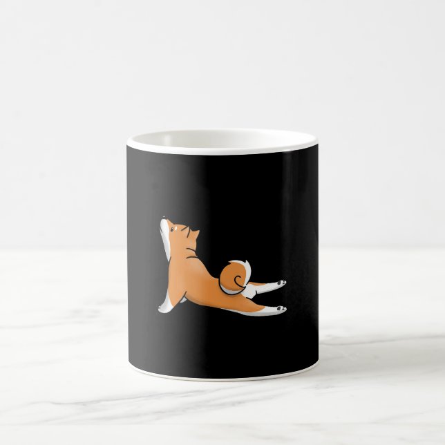 Mug Chien mignon shiba inu | pose de yoga | cadeau d'a (Centre)