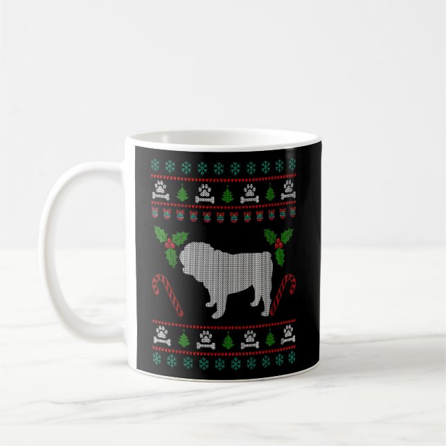 Mug Chien moche de Noël moche chien drôle (Gauche)