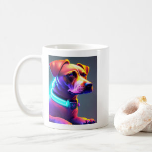 Mug Chien moderne couleur néon