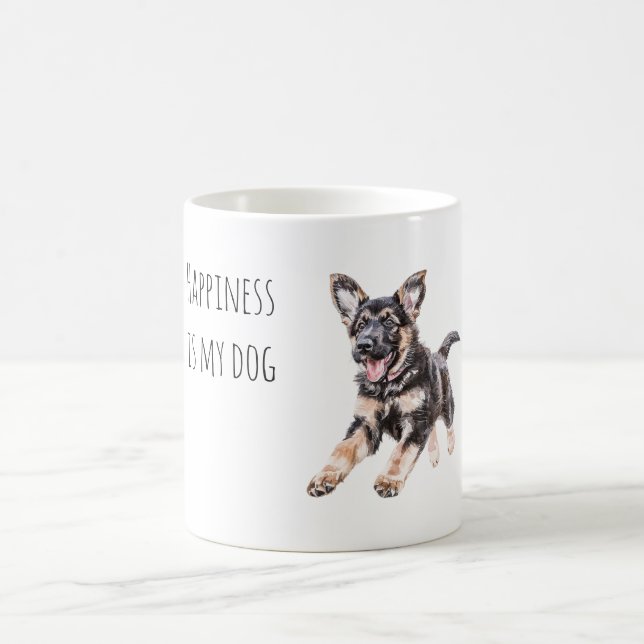 Mug Chien noir crémeux heureux  (Centre)
