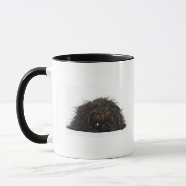 Mug Chien noir de Pekingese se couchant (Gauche)