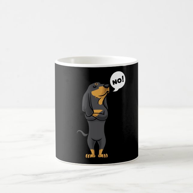 Mug Chien noir têtu et Tan Coonhound (Centre)