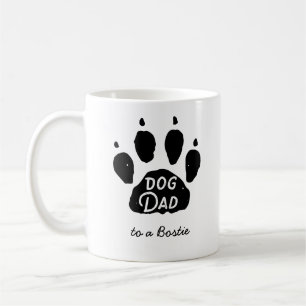 Mug Chien papa Empreinte de patte Nom personnalisé et