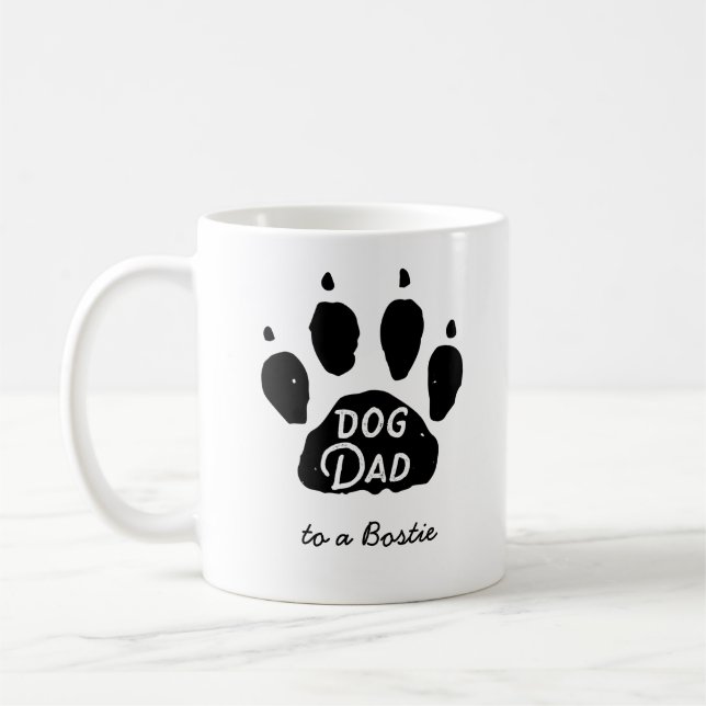 Mug Chien papa Empreinte de patte Nom personnalisé et  (Gauche)