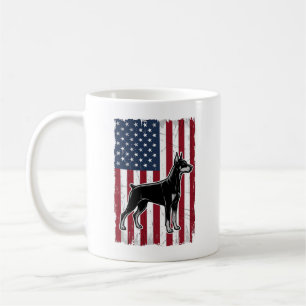 Mug Chien Patriotique Drapeau Vintage Vecteur Concepti