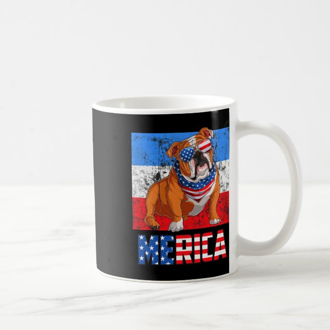 Mug Chien Patriotique US 4 juillet Drapeau Américain M (Droite)