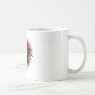 Mug Chien Paw Dans Le Coeur Rouge Avec Les Outlines