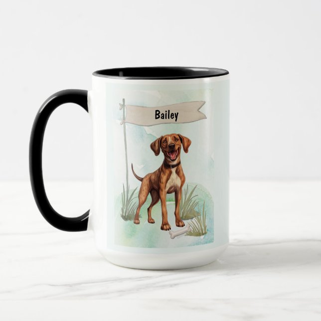 Mug Chien personnalisé aquarelle Plott (Gauche)