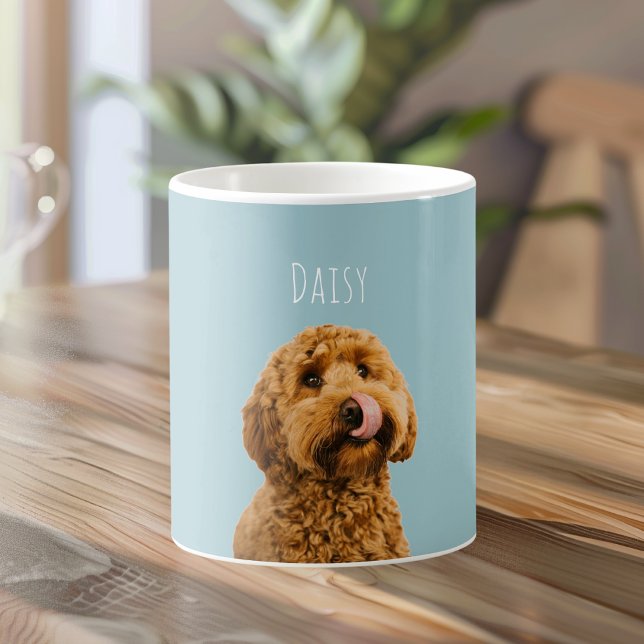 Mug Chien personnalisé avec nom | Photo de animal de c (Créateur téléchargé)