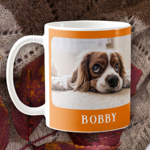 Mug Chien Photo Animal minimaliste Orange Joyeux Noël