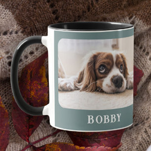 Mug Chien Photo Animal minimaliste Vert Joyeux Noël
