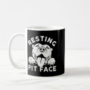 Mug Chien Pitbull au repos Visage de Pit Humour sarcas