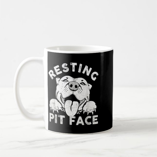 Mug Chien Pitbull au repos Visage de Pit Humour sarcas (Gauche)