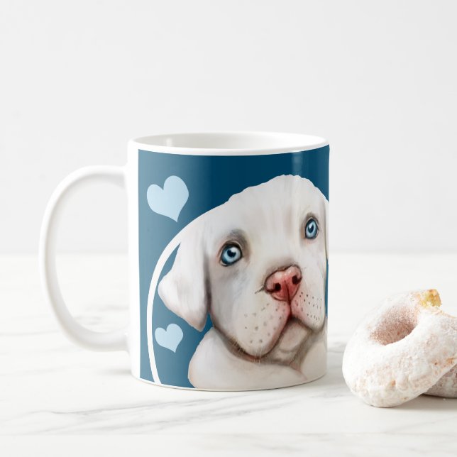 Mug Chien Pitbull Blanc Chaque Snack Que Vous Faites (Avec donut)