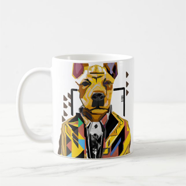 Mug Chien portant un costume : Art numérique (Gauche)