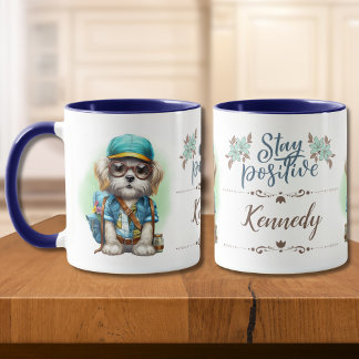 Mug Chien Positif Portant Un Sac à Dos Personnalisé