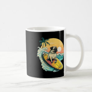 Mug Chien Pug de surf drôle sur la plage Amateur d'ani