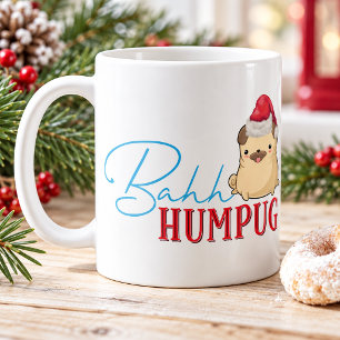 Mug Chien Pug Drôle Bah Humpug Cadeau de Noël