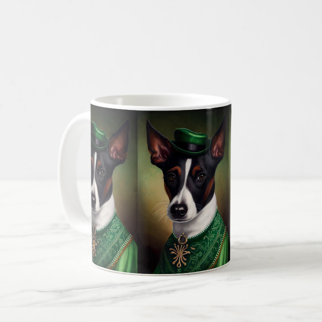 Mug Chien Rat Terrier en robe de la Saint-Patrick (Devant gauche)