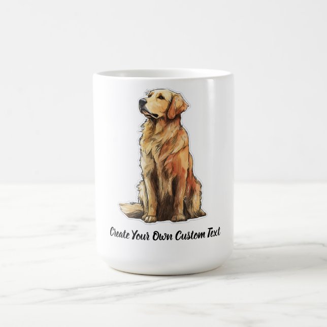Mug Chien Retriever Doré Créez Votre Propre Texte Pers (Centre)