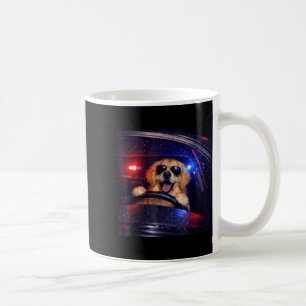 Mug Chien Retriever Doré Policier Drôle Conduisant une