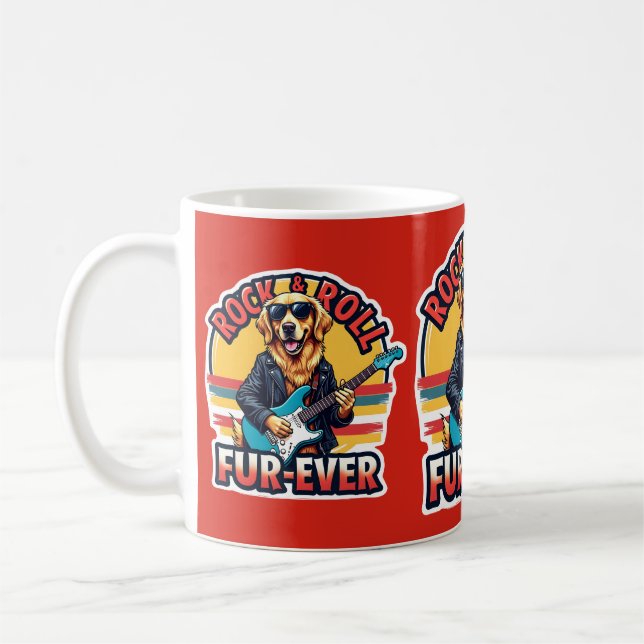 Mug Chien Retriever doré Rock and Roll Fur-Ever  (Gauche)