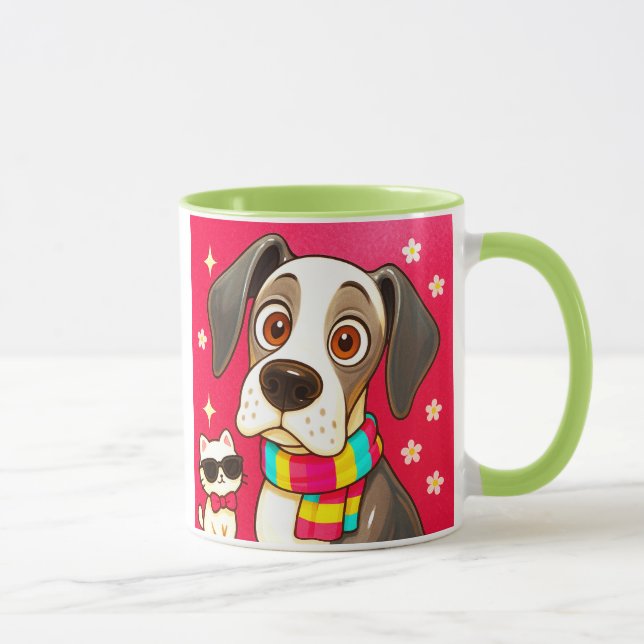 Mug chien rigolo écharpe (Droite)