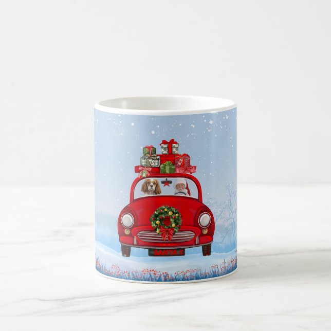 Mug Chien Roi Cavalier En Voiture Avec Le Père Noël (Centre)