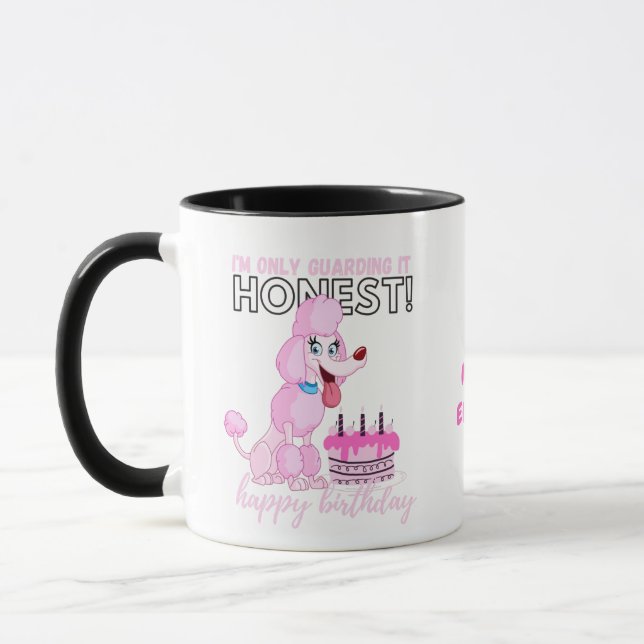 Mug Chien rose chéri de caniche MOM's Amusant Annivers (Gauche)