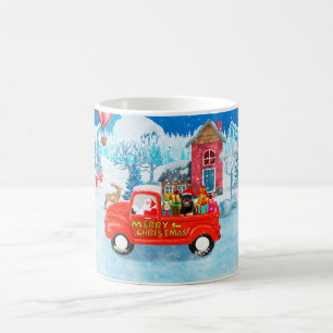 Mug Chien Rottweiler Camion de Livraison de Noël Neige