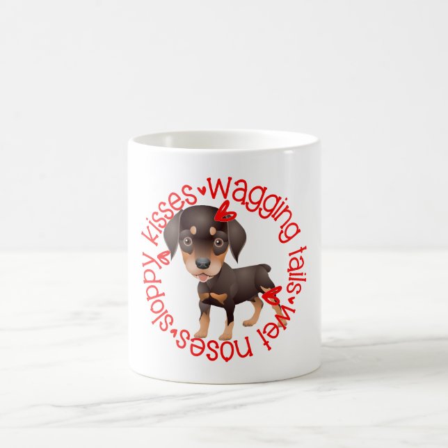 Mug Chien Rottweiller, baisers négligés (Centre)